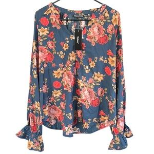 NWT Tolani Collection Amity Top Blue Floral Size Small